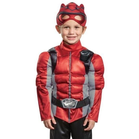 Power Rangers Beast Morphers Muscle Halloween Costume Toddler 2T Red Ranger - Picture 3 of 9